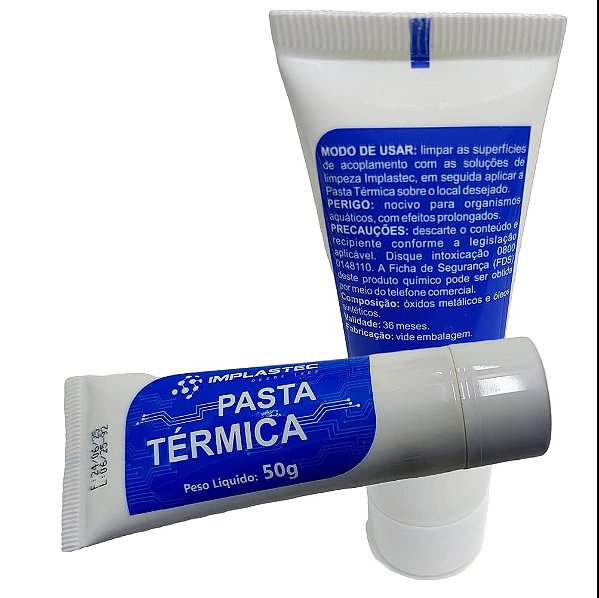 Pasta Térmica Branca Implastec Bisnaga 50g  Alto Rendimento