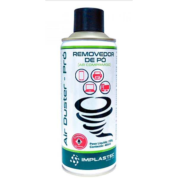 Air Duster Pro Implastec Ar Comprimido Aerossol 400ml 230g