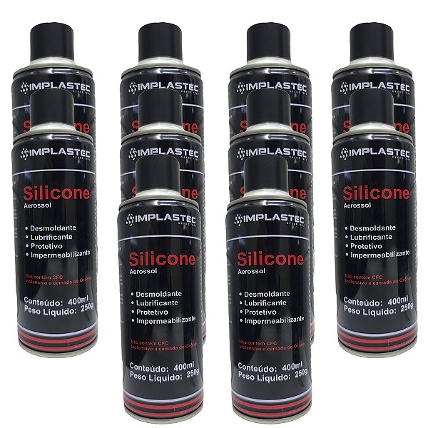 Kit Atacado 10x Silicone Spray Implastec 400ml  Profissional