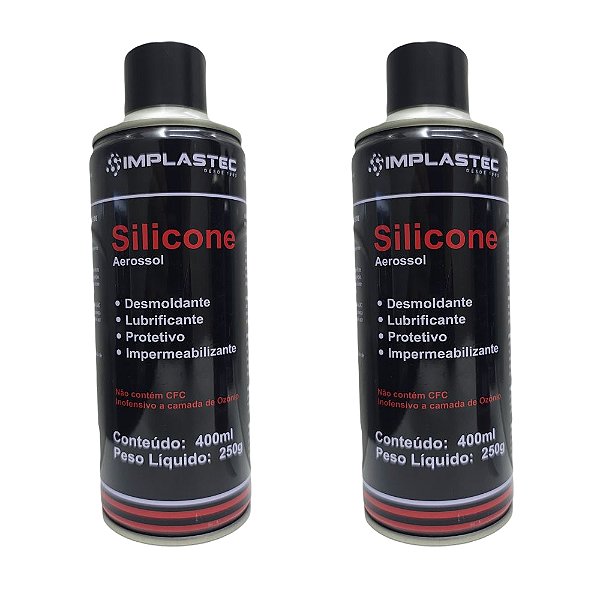 Kit 2 Silicone Aerossol Implastec 400ml – Kit Econômico