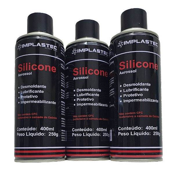 Kit 3 Silicone Aerossol Implastec 400ml – Kit Econômico