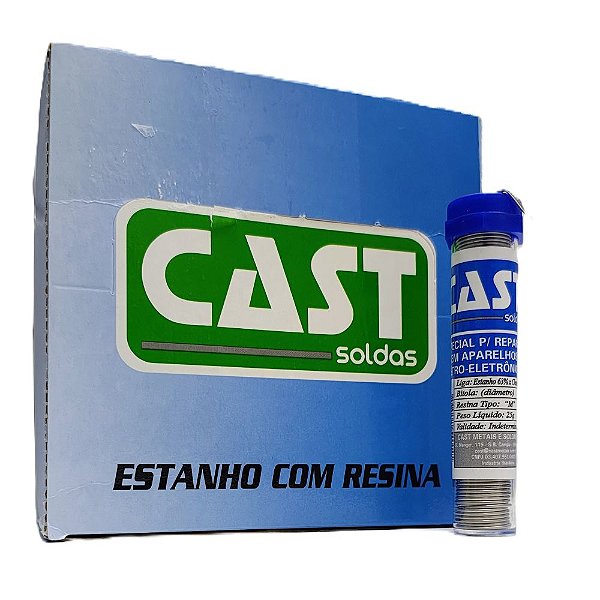 Estanho Para Solda Cast Tubo 25g Fio 1mm Original Liga 63/37