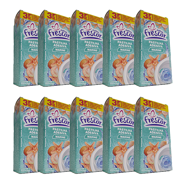 Kit 30 Pastilha Adesiva Vaso Sanitário Marine Novo Frescor