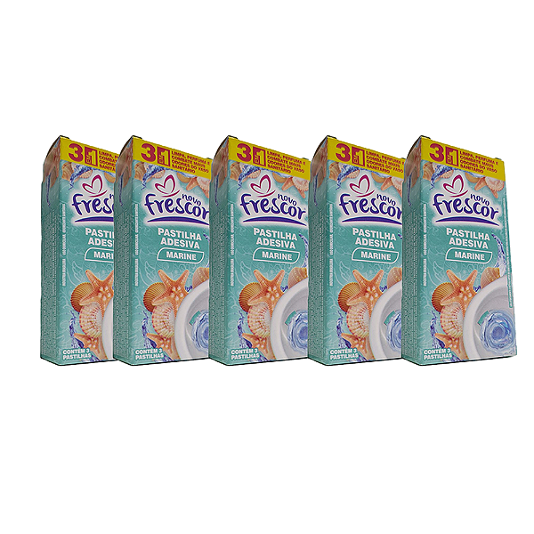 Kit 15 Pastilha Adesiva Vaso Sanitário Marine Novo Frescor