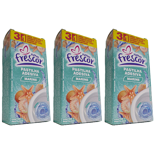 Kit 9 Pastilha Adesiva Vaso Sanitário Marine  Novo Frescor