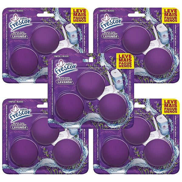 Kit 5 Bloco Sanitário Caixa Acoplada Novo Frescor Com 15 un.