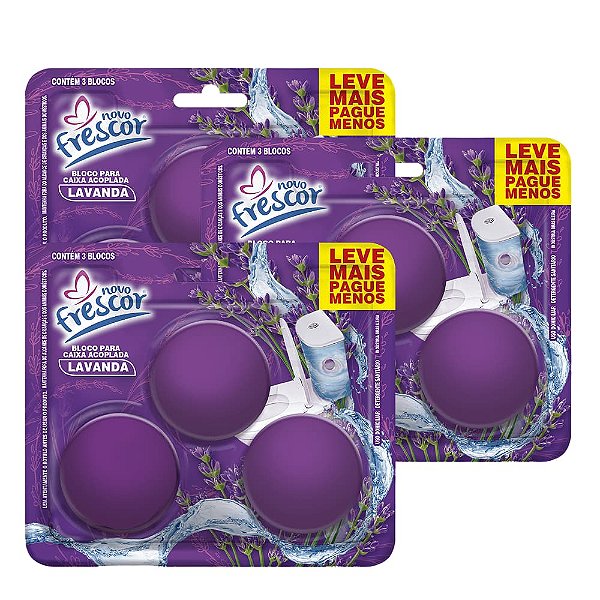 Kit 3 Bloco Sanitário Caixa Acoplada Novo Frescor 9Unid
