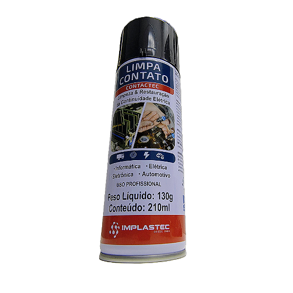 Limpa-Contatos Eletrônicos Contactec Spray 210ml Implastec