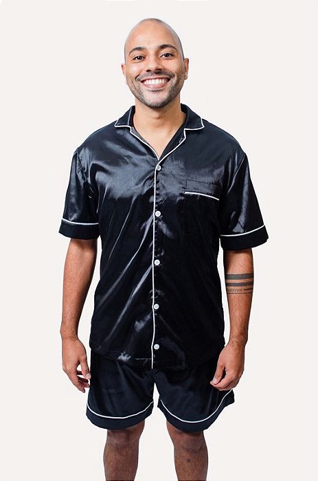 Pijama masculino curto cetim Clearance