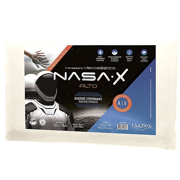 Travesseiro Nasa-X Alto 50x70x13cm Duoflex