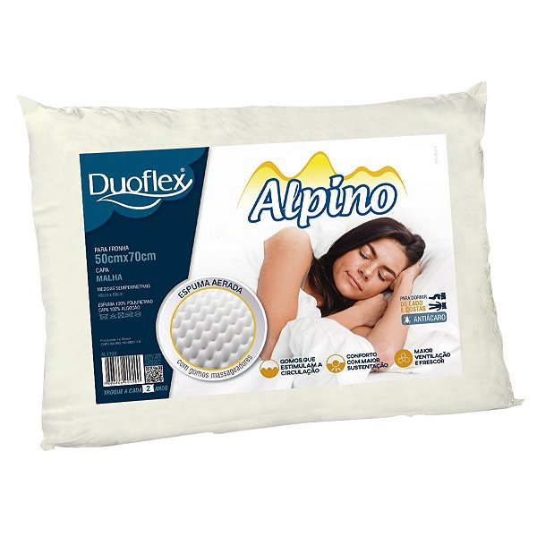 Travesseiro Espuma fria Alpino 50x70x15cm Duoflex