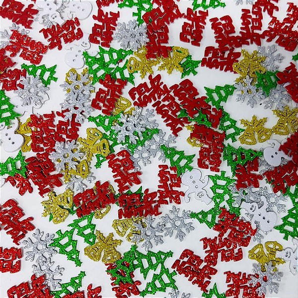 Adesivos EVA Glitter Natal Mod.1 - 20 unidades