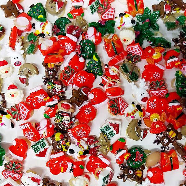 Laço de Penteado Resina de Natal Mod.1 - 10 unidades