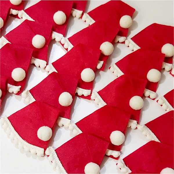 Gorro Tecido Feltro Natal Mod.2 - 10 unidades