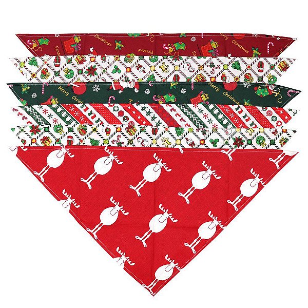 Bandanas Tricoline Estampado Natal - 10 unidades