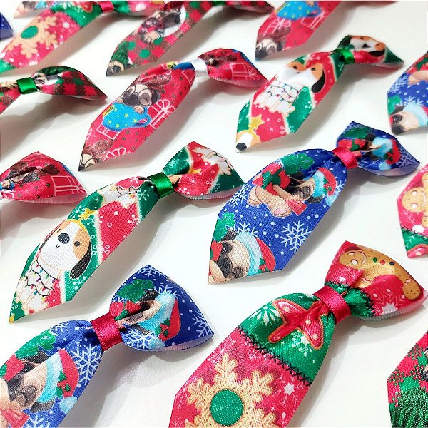 Gravata Social Estampado Natal - 10 unidades