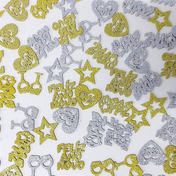 Adesivos EVA Glitter de Ano Novo Mod.1 - 20 unidades