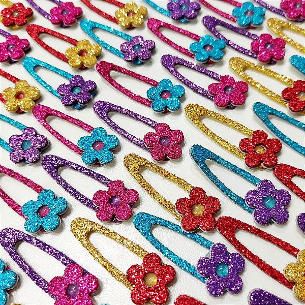 Adesivos EVA Glitter Tic Tac (Florzinha) - 20 unidades