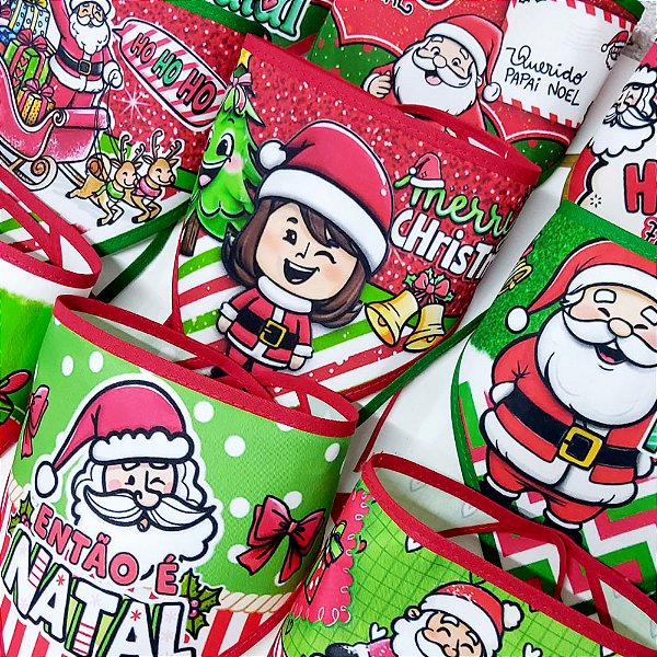 Bandanas Tecido Estampado Natal - 10 unidades