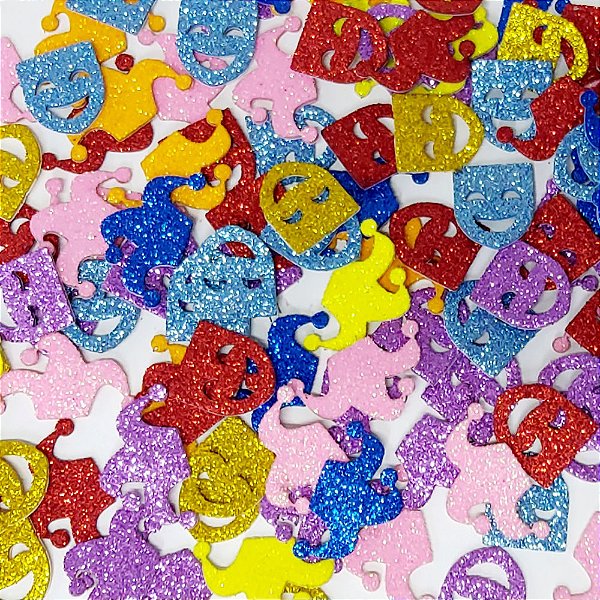 Adesivos EVA Glitter de Carnaval - 20 unidades