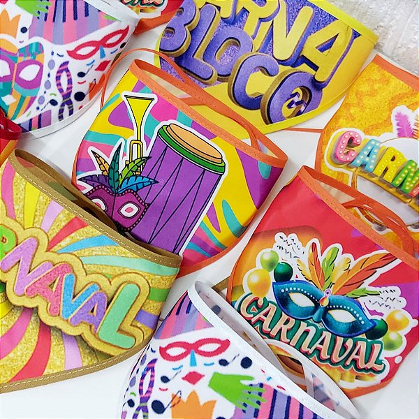 Bandanas Tecido Estampado Carnaval - 10 unidades