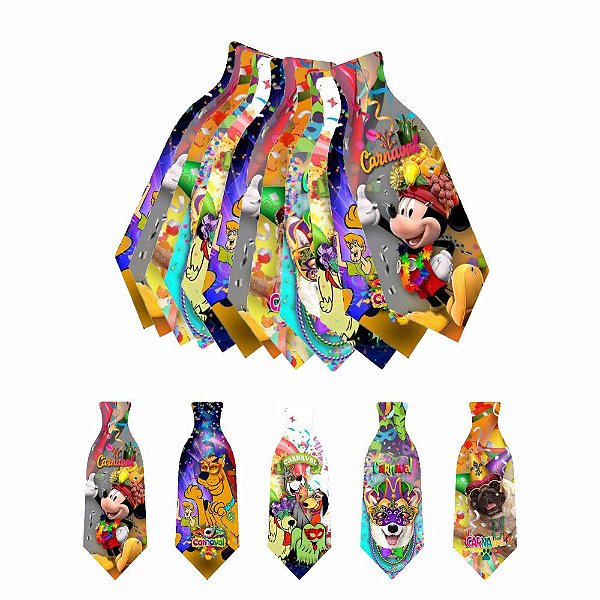 Gravata Social Couro Sintético de Carnaval - 10 unidades