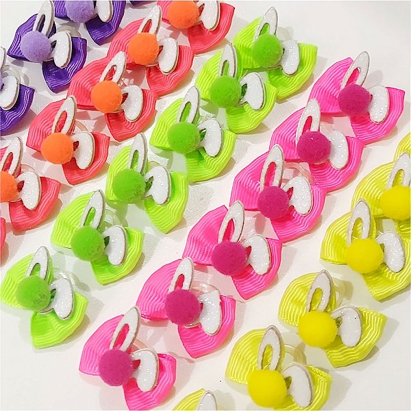 Laço Borboleta Orelha Pompom de Páscoa - 10 unidades