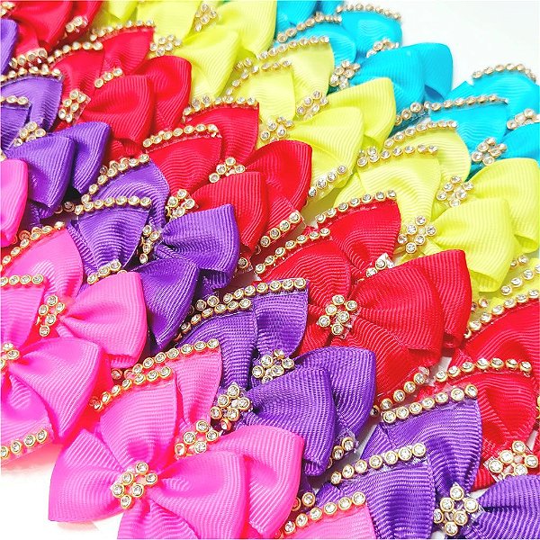 Laço 4 Pontas Strass - 10 unidades