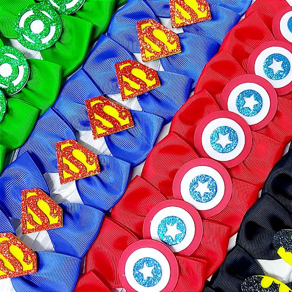 Gravata Borboleta Super Heróis EVA - 10 unidades