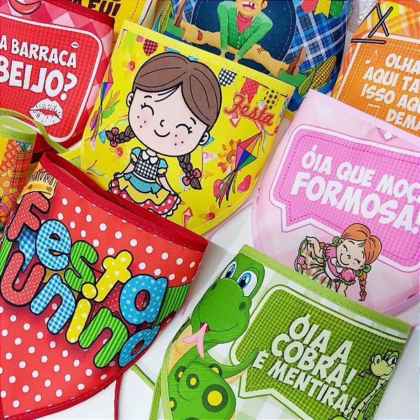 Bandanas Tecido Estampado Festa Junina - 10 unidades