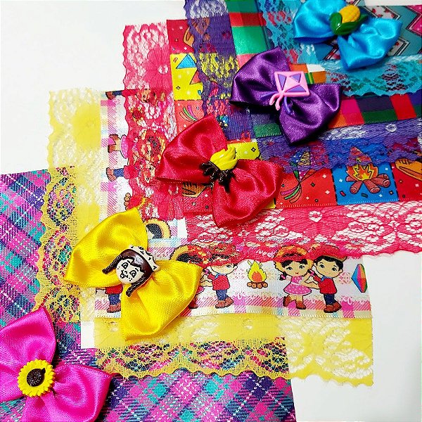 Colarinho Estampado Renda de Festa Junina - 10 unidades