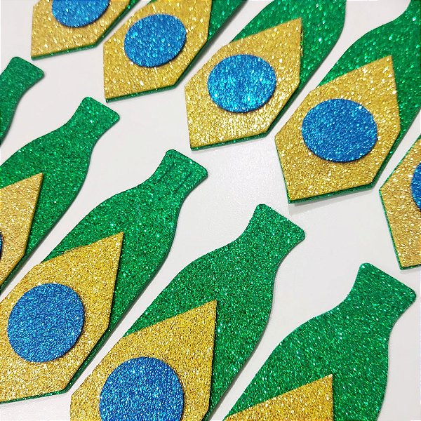 Gravata Social EVA Glitter Copa Brasil - 10 unidades