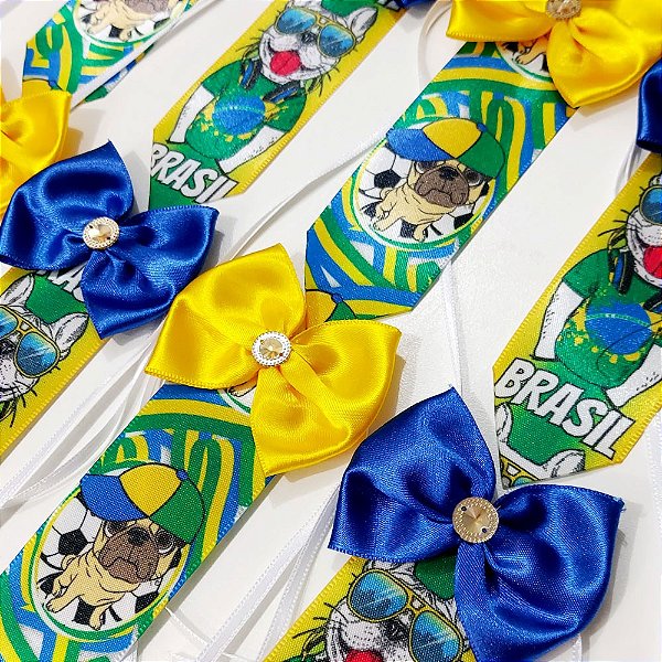 Gravata Borboleta Social Estampado Copa Brasil - 10 unidades