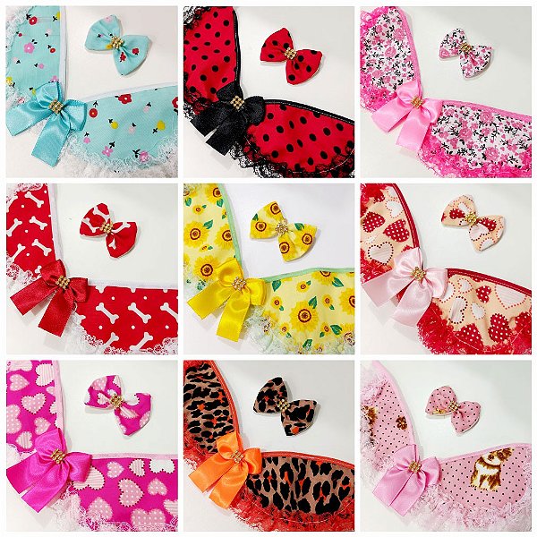 Conjunto Collie Babador Renda Strass - 10 unidades
