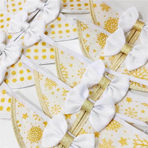 Golas Tecido Estampado de Ano Novo - 10 unidades