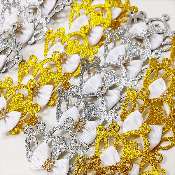 Laço de Penteado Tiara Coroa Ano Novo - 10 unidades