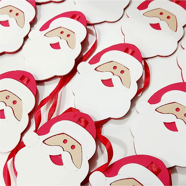 Medalha EVA Papai Noel Natal - 10 unidades