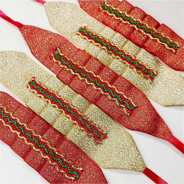 Gargantilha Plissada Lurex de Natal - 10 unidades