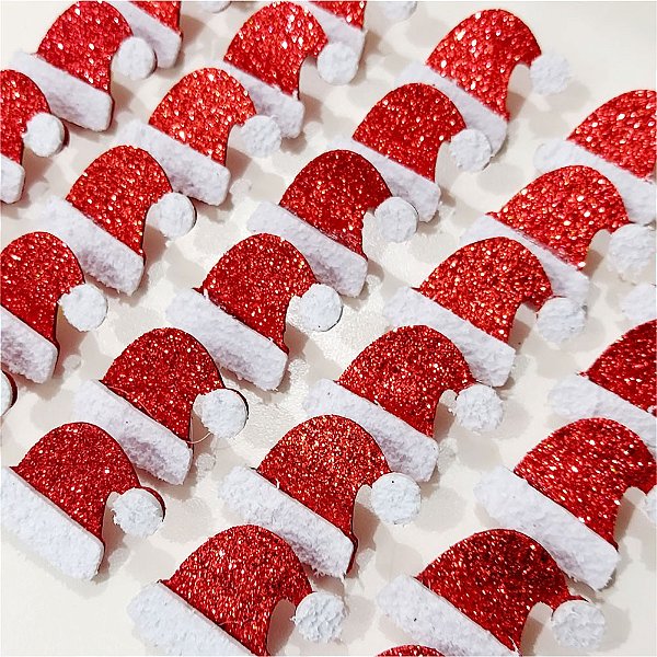 Laço de Penteado Gorrinho EVA de Natal - 10 unidades