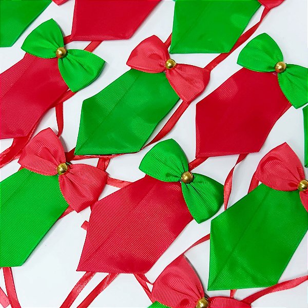 Gravata Social Laço Pérola Natal - 10 unidades