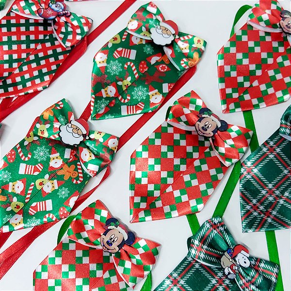 Gravata Social Laço Estampado PF Natal - 10 unidades