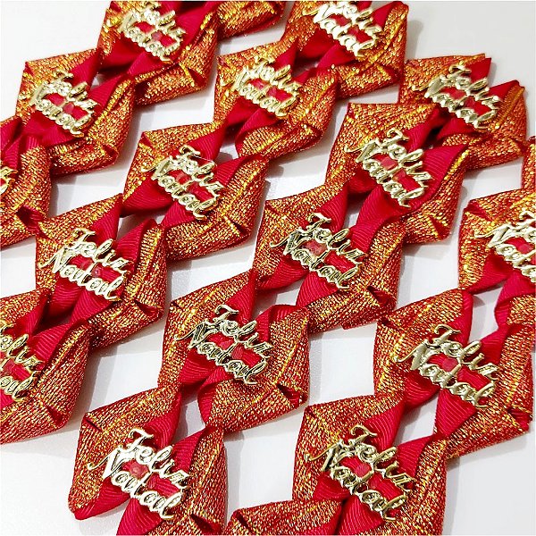 Laço Noruega Lurex de Natal - 10 unidades