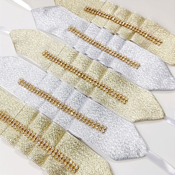 Gargantilha Plissada Lurex de Ano Novo - 10 unidades