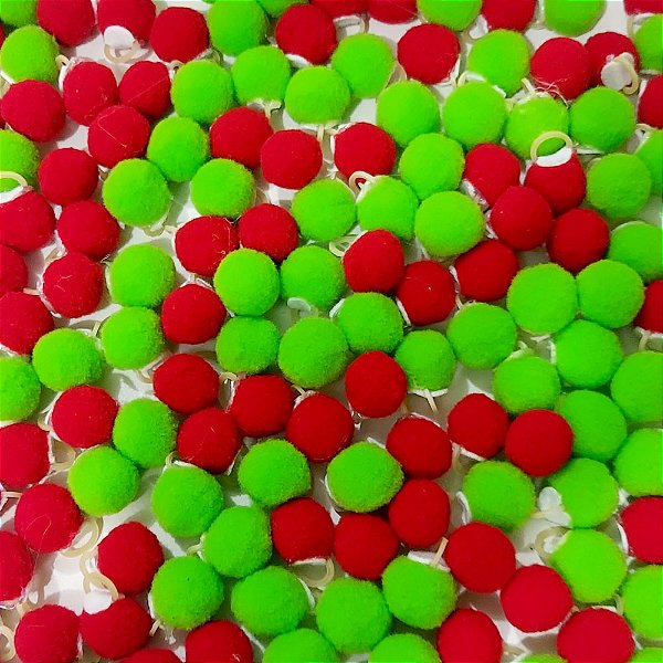 Laço de Penteado Pompom de Natal - 20 unidades