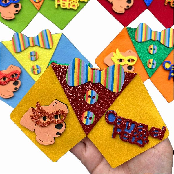 Colarinho Feltro EVA Dog Carnaval - 10 unidades