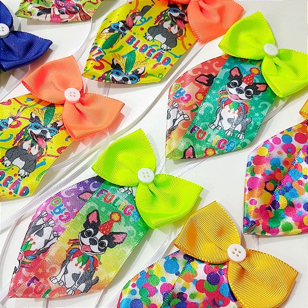 Gravata Social Estampado com Laço de Carnaval - 10 unidades