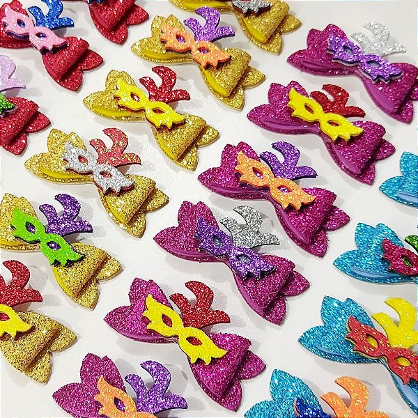 Laço Adesivo EVA de Carnaval - 10 unidades