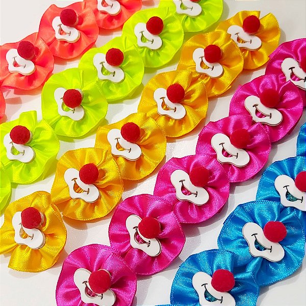 Laço Fuxico Palhaço EVA de Carnaval - 10 unidades