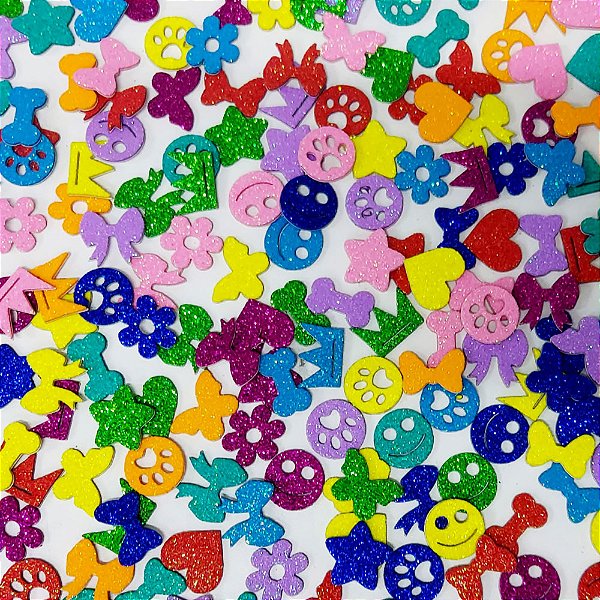 Adesivos EVA Glitter (Atacado) - 100 unidades
