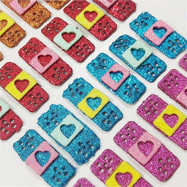 Adesivos EVA Glitter Band-Aid Curativo - 20 unidades